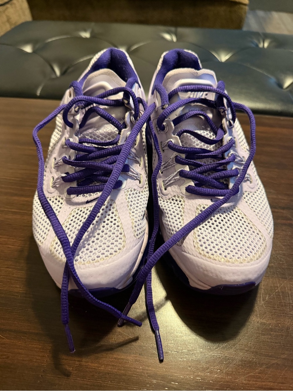 Nike Women’s White and Purple Air Max Athletic Sneakers - Picture 2 of 6